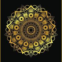 islamisk mandala bakgrundsdesign med lyxig gyllene färg vektor