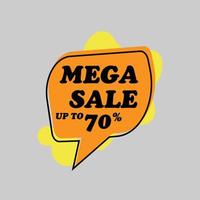 Mega-Sale-Tags einfaches Design vektor