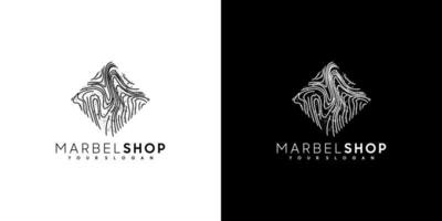 Marmorgeschäft, Logo-Inspiration mit Strichzeichnungen für Geschäft und Geschäft vektor