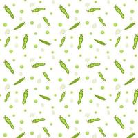 seamless mönster med gröna ärtor och pod på vit bakgrund. perfekt för tyg, textil, presentförpackning, tapeter, ytdesigner, bakgrund, bakgrund och prydnad vektor