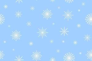 vinter seamless mönster med snöflingor, blå bakgrund. jul, nytt år gratulationskort. lämplig för presentförpackning, omslagspapper, tapeter, inredning, textilier vektor