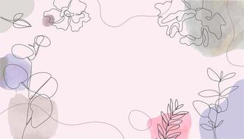 abstrakter Aquarellkunst-Hintergrundvektor. Tapete mit botanischen Strichzeichnungen. wanddekoration, postkarten- oder broschürencover-design, banner-schönheitswebsite vektor