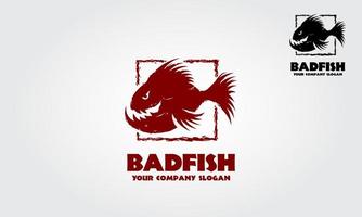 bad fish logotypmall är en snygg, unik och tydlig logotypdesign för ditt företag, blogg, spelgemenskapsforum, butik etc. vektor