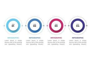 Visualisierung von Geschäftsdaten. Prozessdiagramm. abstrakte Elemente von Graphen, Diagrammen mit 4 Schritten, Optionen, Teilen oder Prozessen. kreatives Konzept für Infografik. vektor