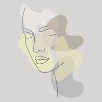 Das Gesicht ist eine Linie. abstraktes minimalistisches weibliches Gesichtssymbol, Logo.