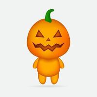 skrämmande halloween tecknad pumpa vektor. halloween tecknad kostym vektor