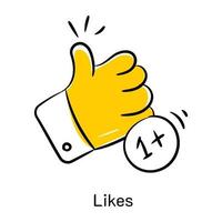 ein anpassbares Doodle-Icon mit Likes vektor