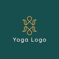 Yoga-Studio-Logo. Wellness-Gesundheits-Spa-Liniensymbol. Meditationssymbol. Zen-Harmonie-Balance-Zeichen. Vektor-Illustration. vektor