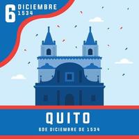 fundacion de quito am 6. dezember. Feier mit exquisiten grafischen Inhalten vektor