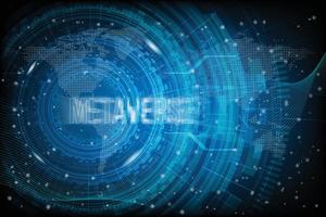 metaverse, meta. digitale realität, die soziale medien kombiniert, metaverse digitale welt intelligenter futuristischer schnittstellentechnologiehintergrund, vektorillustration