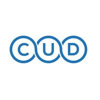 Cud-Brief-Logo-Design auf schwarzem Hintergrund. cud kreative Initialen schreiben Logo-Konzept. Cud-Buchstaben-Design. vektor