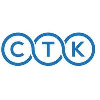 ctk-Buchstaben-Logo-Design auf schwarzem Hintergrund. ctk kreative Initialen schreiben Logo-Konzept. ctk Briefgestaltung. vektor