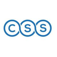 CSS-Brief-Logo-Design auf schwarzem Hintergrund. css kreative Initialen schreiben Logo-Konzept. css-Briefgestaltung. vektor
