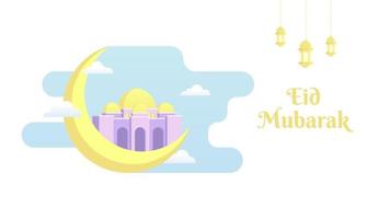 flache eid al fitr Illustration vektor