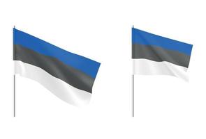 estnische flaggen. satz realistischer nationalflaggen von estnisch. vektor