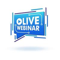 3D live webinar ikon, knapp, emblem etikett vektor illustration