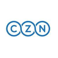 czn-Brief-Logo-Design auf schwarzem Hintergrund.czn-Kreativinitialen-Buchstaben-Logo-Konzept.czn-Vektor-Briefdesign. vektor