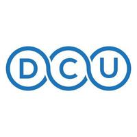 dcu-Buchstaben-Logo-Design auf schwarzem Hintergrund. dcu-Kreativinitialen-Buchstaben-Logo-Konzept. dcu-Vektor-Buchstabendesign. vektor