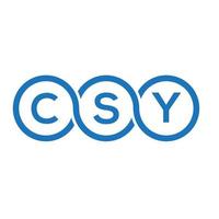 csy-Brief-Logo-Design auf schwarzem Hintergrund. csy kreative Initialen schreiben Logo-Konzept. csy Briefgestaltung. vektor