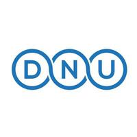 dnu-Buchstaben-Logo-Design auf schwarzem Hintergrund. dnu-Kreativinitialen-Buchstaben-Logo-Konzept. dnu-Vektor-Buchstaben-Design. vektor