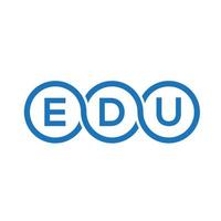 edu-Brief-Logo-Design auf schwarzem Hintergrund. edu-Kreativinitialen schreiben Logo-Konzept. edu-Vektor-Briefdesign. vektor