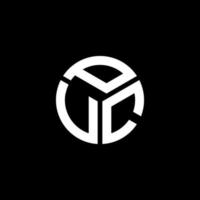 PUC-Brief-Logo-Design auf schwarzem Hintergrund. puc kreative Initialen schreiben Logo-Konzept. PUC-Buchstaben-Design. vektor