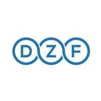 dzf bokstavslogotypdesign på svart bakgrund.dzf kreativa initialer bokstavslogotyp concept.dzf vektorbokstavsdesign. vektor