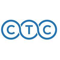 ctc brev logotyp design på svart bakgrund. ctc kreativa initialer brev logotyp koncept. ctc bokstavsdesign. vektor