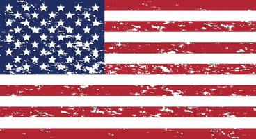 Usa-Flagge im Grunge-Stil. pinselstrich usa flag.old schmutzige amerikanische flagge. amerikanisches symbol. Rasterabbildung vektor