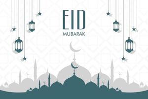 eid mubarak vektor illustration banner och sociala medier inlägg