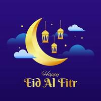 glücklicher eid al fitr illustrationsvektor, um eid al fitr zu feiern vektor