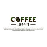 Design-Vorlagenelemente für grüne Kaffeesymbole mit Logo vektor