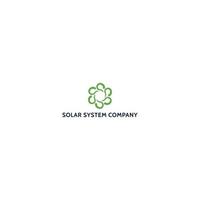 Logo-Design-Inspiration für das Geschäft von Solarsystemunternehmen, das von abstrakten Buchstaben s in Form einer grünen Blume inspiriert ist, auch geeignet für Marken, die Anfangsbuchstaben s oder Anliegen in der Natur haben vektor