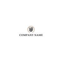 Gravieren Sie Business-Logo-Design-Inspiration mit abstrakten Buchstaben y und b im Grunge-Stil, isoliert mit goldenem Grunge-Bürstenkreis, auch geeignet für das Geschäft oder die Firma mit Anfangsbuchstaben yb oder by vektor