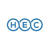 hec-Brief-Logo-Design auf weißem Hintergrund. hec kreatives Initialen-Buchstaben-Logo-Konzept. he Briefdesign. vektor