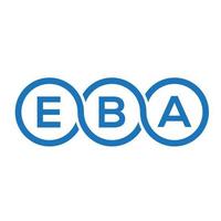 eba brev logotyp design på svart background.eba kreativa initialer bokstav logo concept.eba vektor brev design.