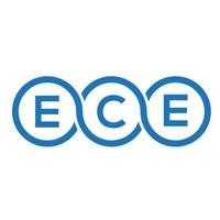 ece-Brief-Logo-Design auf schwarzem Hintergrund.ece-Kreativinitialen-Buchstaben-Logo-Konzept.ece-Vektor-Briefdesign. vektor