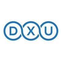 dxu-Buchstaben-Logo-Design auf schwarzem Hintergrund. dxu-Kreativinitialen-Buchstaben-Logo-Konzept. dxu-Vektor-Buchstaben-Design. vektor