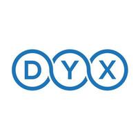 dyx bokstavslogotypdesign på svart bakgrund.dyx kreativa initialer bokstavslogotyp concept.dyx vektorbrevdesign. vektor