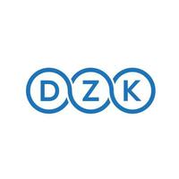 dzk-Brief-Logo-Design auf schwarzem Hintergrund.dzk-Kreativinitialen-Buchstaben-Logo-Konzept.dzk-Vektor-Briefdesign. vektor