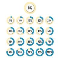 uppsättning cirkelprocentdiagram för infografikdesignelement vektor