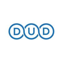 Dud-Brief-Logo-Design auf schwarzem Hintergrund.Dud-Kreativinitialen-Buchstaben-Logo-Konzept.Dud-Vektor-Briefdesign. vektor