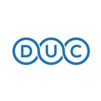 duc letter logotyp design på svart background.duc kreativa initialer bokstav logo concept.duc vektor bokstav design.