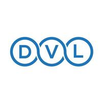 dvl bokstavslogotypdesign på svart bakgrund.dvl kreativa initialer bokstavslogotyp concept.dvl vektorbokstavsdesign. vektor