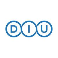Diu-Brief-Logo-Design auf schwarzem Hintergrund. Diu-Kreativinitialen-Buchstaben-Logo-Konzept. Diu-Vektor-Briefdesign. vektor