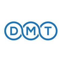 dmt-Brief-Logo-Design auf schwarzem Hintergrund. dmt-Kreativinitialen-Buchstaben-Logo-Konzept. dmt-Vektor-Briefdesign. vektor