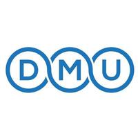 dmu-Brief-Logo-Design auf schwarzem Hintergrund. dmu-Kreativinitialen-Buchstaben-Logo-Konzept. dmu-Vektor-Buchstaben-Design. vektor