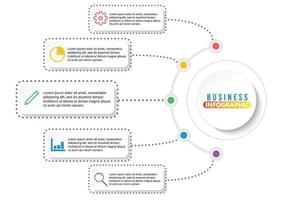 Timeline-Infografik-Designvektor- und Marketingsymbole können für Workflow-Layout, Diagramm, Jahresbericht, Webdesign verwendet werden. Geschäftskonzept mit 5 Optionen, Schritten oder Prozessen. vektor