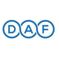 Daf-Buchstaben-Logo-Design auf schwarzem Hintergrund. Daf-Kreativinitialen-Buchstaben-Logo-Konzept. Daf-Vektor-Buchstaben-Design. vektor