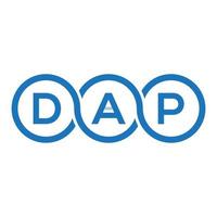 dap letter logotyp design på svart bakgrund. dap kreativa initialer bokstav logo concept.dap vektor bokstav design.